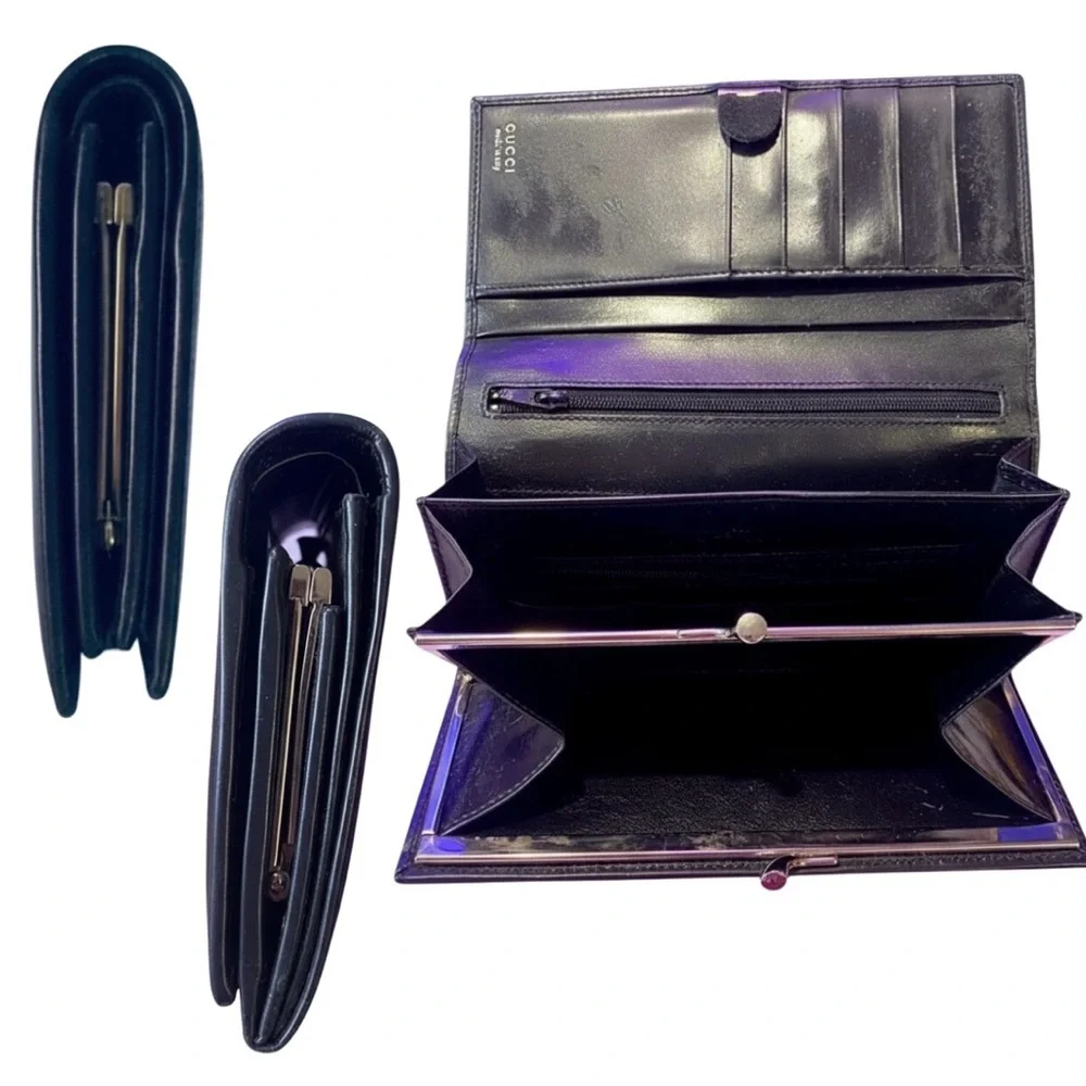 GUCCI Black Soho Patent Leather Enamel Long Bifold, GUC - Picture 8 of 11